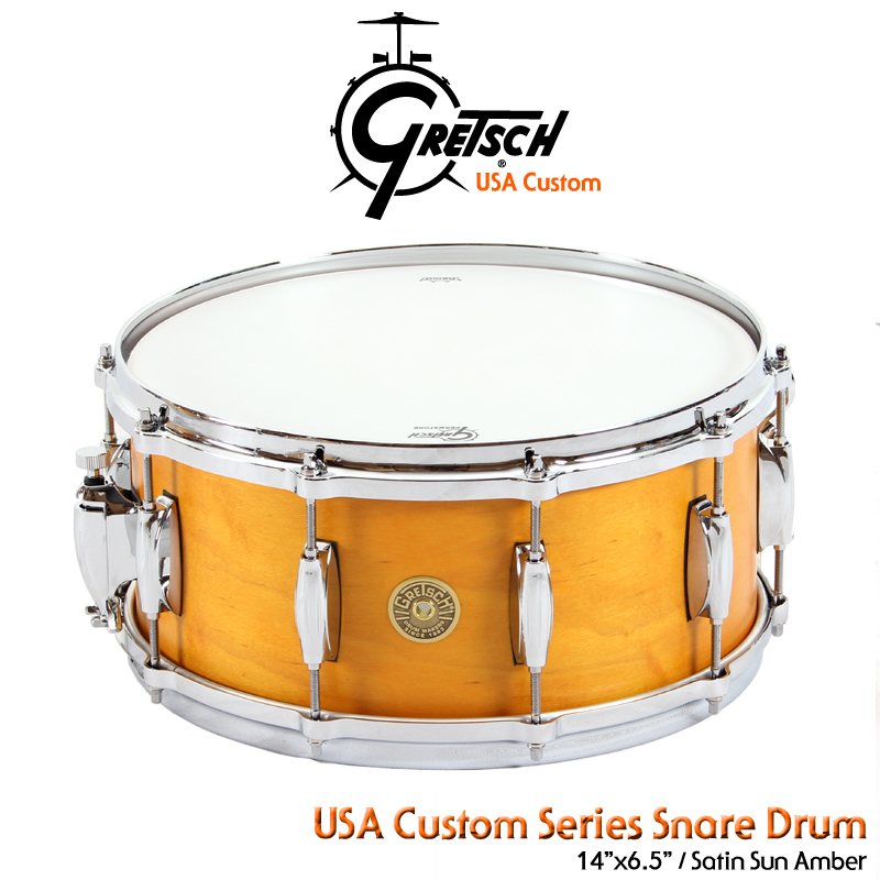 Gretsch USA Custom Snare 'Satin Sun Amber' 14x6.5" C-65141S-SAO